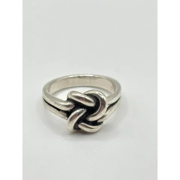 James Avery 925 Sterling Silver Rare Retired Love Knot Ring Size 9 - Picture 1 of 9